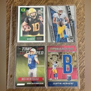 🏈 Justin Herbert Quarterback, NFL Trading Cards Qty 4